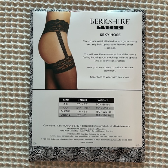 Berkshire Sexy Garter Hose - Size Queen - Picture 2 of 5